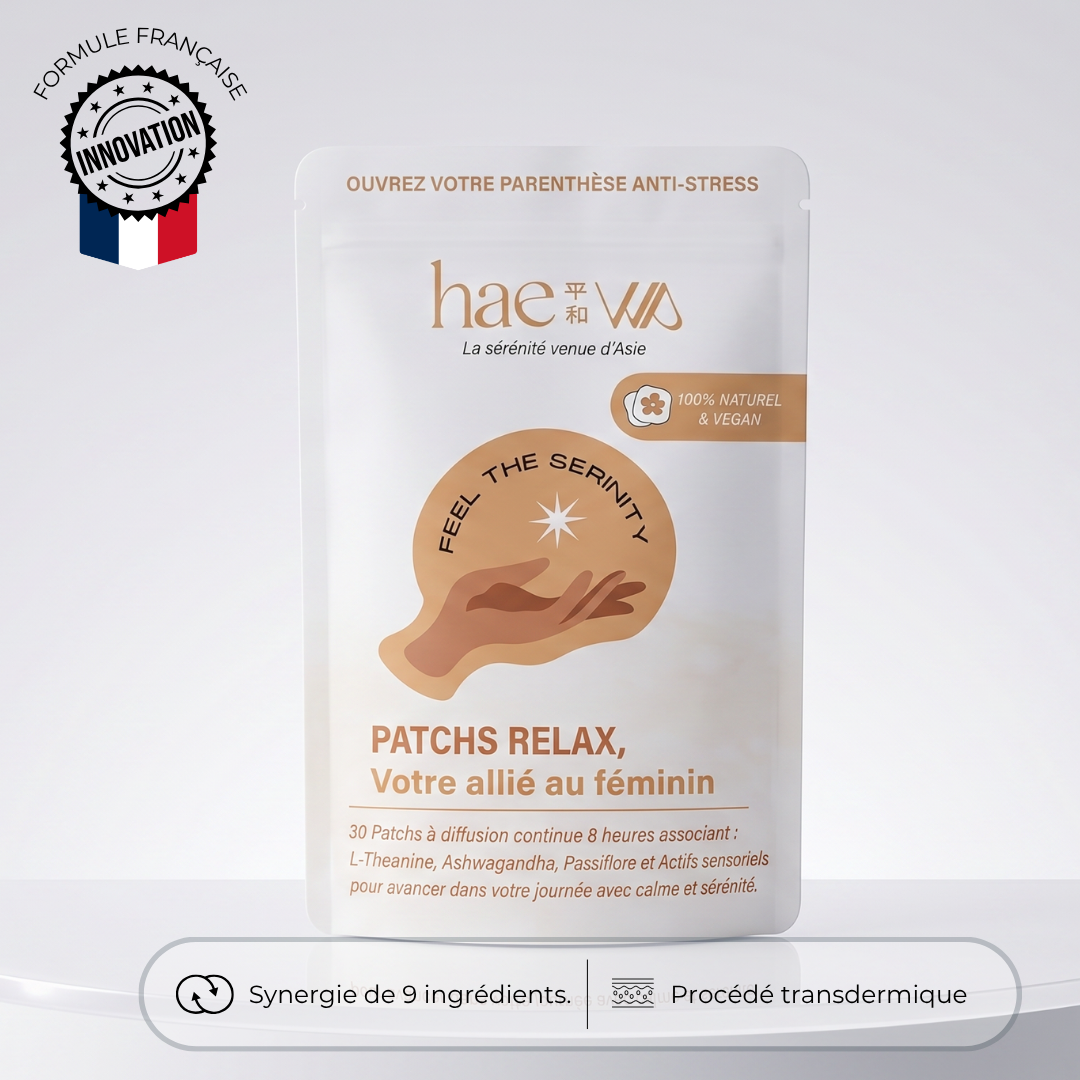 Patch Relax Hae-Wa — paquet de 30 patchs bien-être aux plantes adaptogènes, synergie de 9 ingrédients